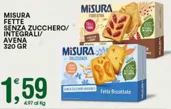 Gecop MISURA FETTE SENZA ZUCCHERO/ INTEGRALI/ AVENA 320 gr offerta
