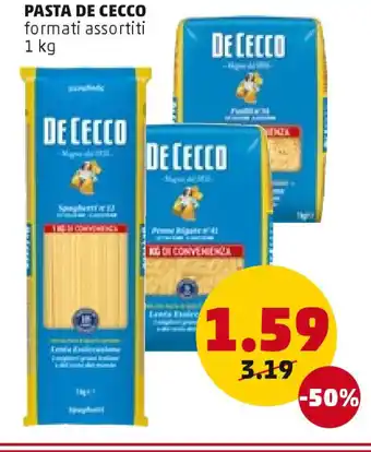 PENNY PASTA DE CECCO formati assortiti 1 kg offerta