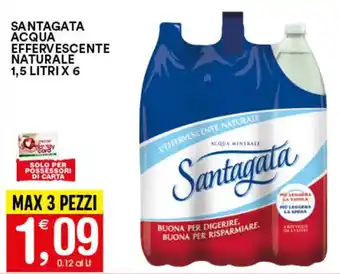 SANTAGATA ACQUA EFFERVESCENTE NATURALE 1,5 LITRIX 6