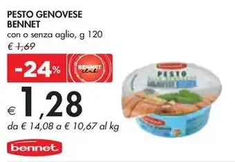 Bennet PESTO GENOVESE BENNET con o senza aglio, g 120 offerta