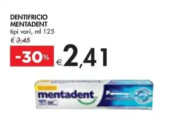 Bennet DENTIFRICIO MENTADENT tipi vari, ml 125 offerta