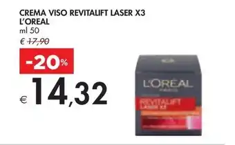 Bennet CREMA VISO REVITALIFT LASER X3 L'OREAL ml 50 offerta