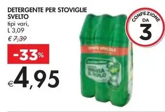 Bennet DETERGENTE PER STOVIGLIE SVELTO tipi vari offerta