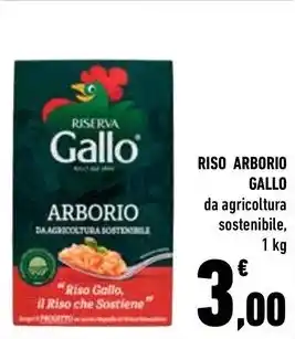 Conad City RISO ARBORIO GALLO da agricoltura sostenibile, 1 kg offerta