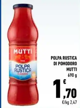 Conad City POLPA RUSTICA DI POMODORO MUTTI 690 g offerta