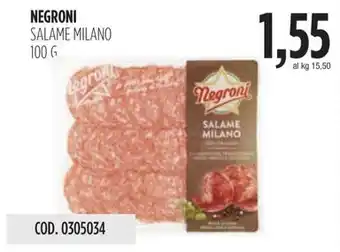 Carico Cash & Carry NEGRONI SALAME MILANO 100 g offerta