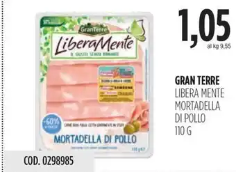 Carico Cash & Carry GRAN TERRE LIBERA MENTE MORTADELLA DI POLLO 110 G offerta