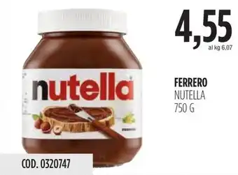 Carico Cash & Carry FERRERO NUTELLA 750 G offerta