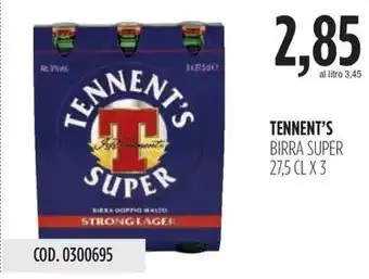 Carico Cash & Carry TENNENT'S BIRRA SUPER 27,5 CLX3 offerta