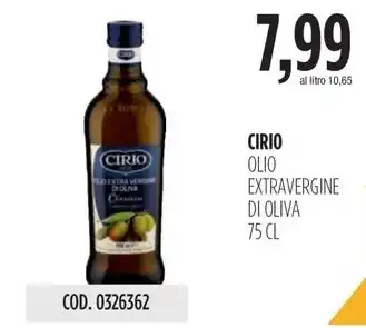 Carico Cash & Carry CIRIO OLIO EXTRAVERGINE DI OLIVA 75 CL offerta