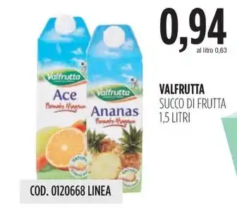 Carico Cash & Carry VALFRUTTA SUCCO DI FRUTTA 1,5 LITRI offerta