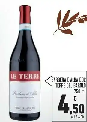 Conad Superstore Terre del barolo barbera 750 ml offerta