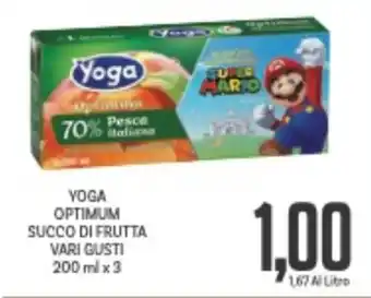 Supermercati Piccolo YOGA OPTIMUM SUCCO DI FRUTTA VARI GUSTI 200 ml x 3 offerta