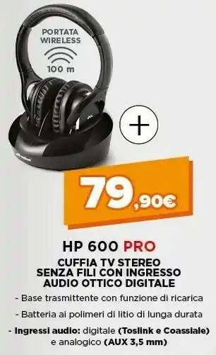 Expert Meliconi hp600 pro cuffie padiglione auricolare nero offerta