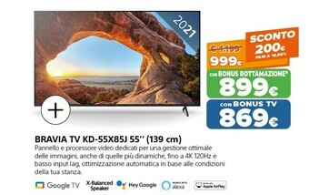 Expert Sony bravia tv kd-55x85j 55" offerta