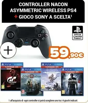 Expert Controller asymmetric wireless ps4 + gioco sony a scelta offerta