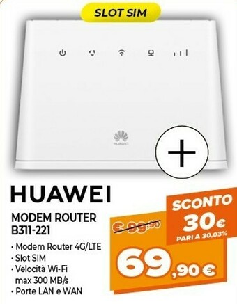 Expert B311-221 router wireless banda singola (2.4 ghz) gigabit ethernet 3g 4g bianco offerta