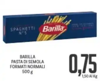 Supermercati Piccolo BARILLA PASTA DI SEMOLA FORMATI NORMALI 500 g offerta