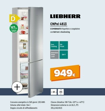 Expert Cnpel 4813 frigorifero con congelatore libera installazione argento 338 l a+++ offerta