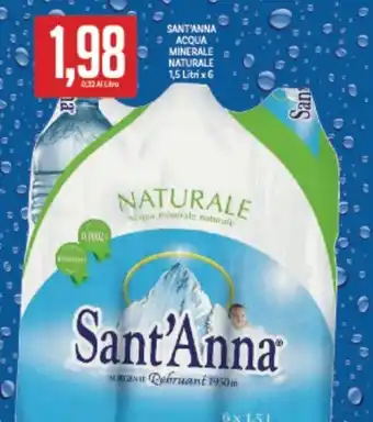 Supermercati Piccolo SANT'ANNA ACQUA MINERALE 1,5 Litri x 6 offerta