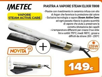 Piastra a vapore steam elixir 11808