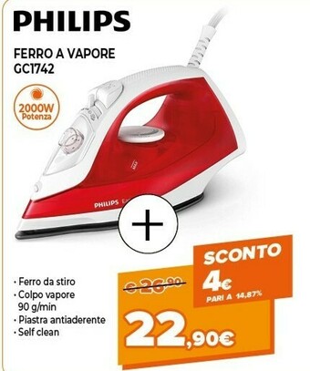 Expert Easyspeed gc1742/41 ferro da stiro ferro a vapore ceramica rosso 2000 w offerta