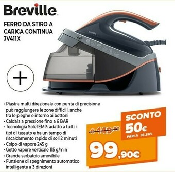 Expert Breville ferro da stiro jv411x offerta