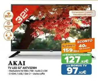 Expert Tv led 32" aktv3218h offerta