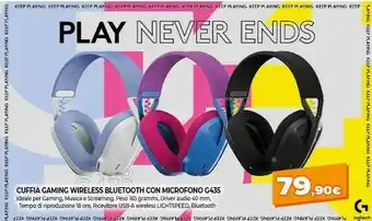 Expert Cuffia gaming wireless bluetooth con microfono g435 offerta