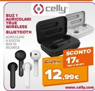 BUZ 1 - BLUETOOTH EARPHONES [TRUE WIRELESS] CELLY – Seguitel.it