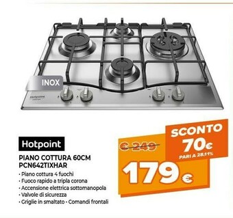 Expert Pcn 642 ix/har piano cottura acciaio inossidabile da incasso 59 cm gas 4 fornello(i) offerta