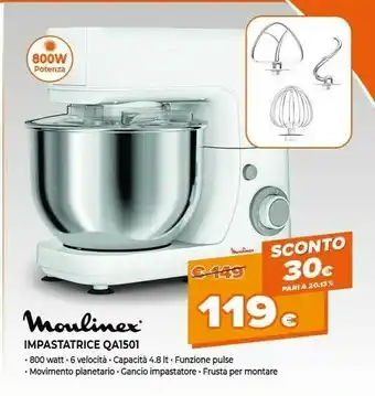 Expert Qa1501 masterchef essential kitchen machine, impastatrice, capacità di 4.8 l, movimento planetario per risultati omogenei, 6 offerta