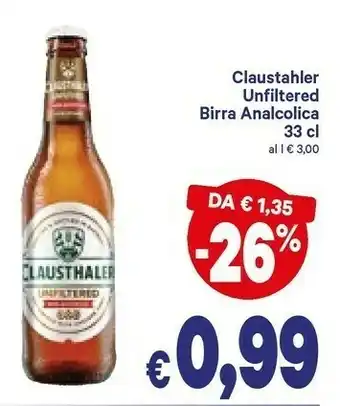 A&O Claustahler unfiltered birra analcolica offerta