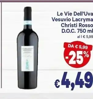 A&O Vesuvio lacryma christi rosso doc offerta
