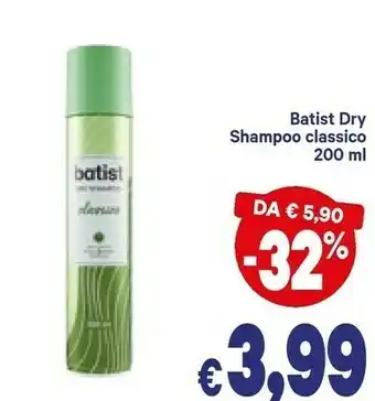 A&O Batiste original clean dry shampoo 200ml shampoo a secco offerta
