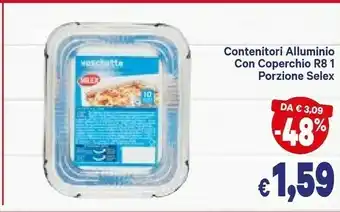 A&O Contenitori alluminio con coperchio r8 1 porzione offerta