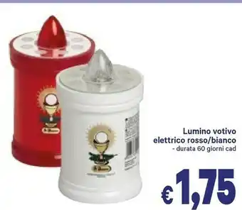 Lumino votivo elettrico rosso