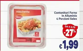 A&O Contenitori forno in alluminio 4 porzioni offerta