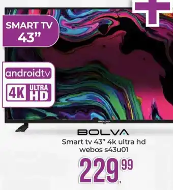 Portobello BOLVA Smart tv 43" 4k ultra hd webos s43u01 offerta