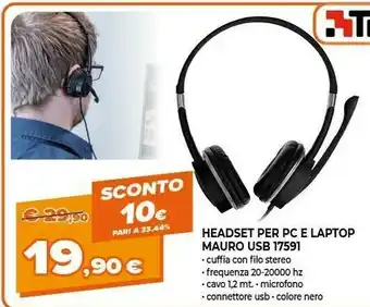 Expert Trust headset per pec e laptop mauro usb 17591 offerta