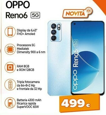 Expert Reno 6 16,3 cm (6.43") doppia sim coloros 11.3 5g usb tipo-c 4300 mah blu offerta