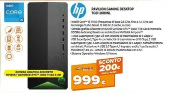 Expert Pavilion gaming tg01-2080nl ddr4-sdram i5-11400 mini tower intel® core™ i5 di undicesima generazione 8 gb 1000 gb ssd windows offerta
