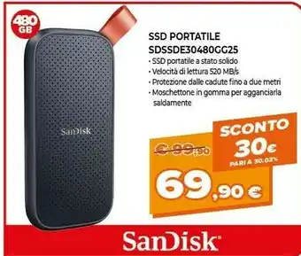 Expert Sandisk ssd portatile sdssde30480gg25 offerta