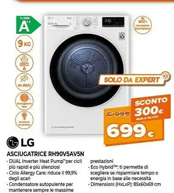 Expert Asciugatrice rh90v5av5n offerta