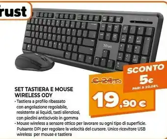 Expert Trust set tastiera e mouse wireless ody offerta