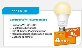 Expert Tapo l510e lampadina intelligente bianco wi-fi 8,7 w offerta