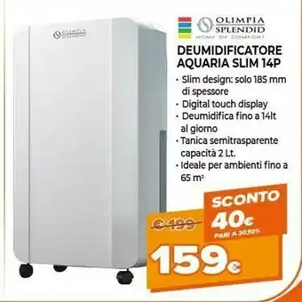 Deumidificatore aquaria slim 14p
