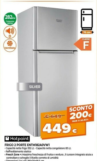 Expert Entm 182a0 vw 1 frigorifero con congelatore libera installazione 415 l f argento offerta