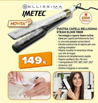 Expert Piastra capelli bellissima steam elixir 11808 offerta