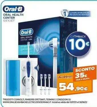 Expert Oral-b oral center spazzolino elettrico smart 5000 e idropulsore oxyjet + 4 testine offerta